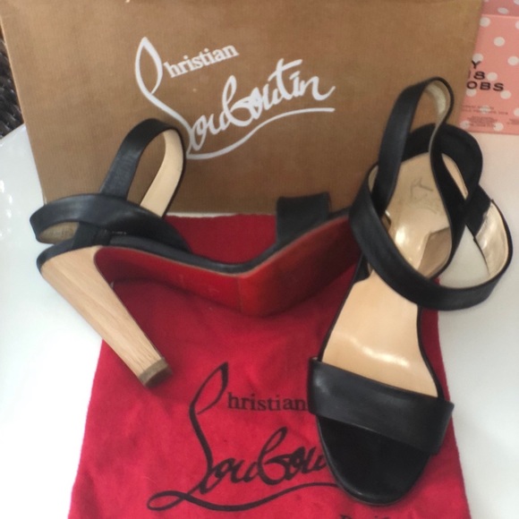SOLD Christian Louboutin ETRI Wood Sandals Authen - Picture 13 of 16